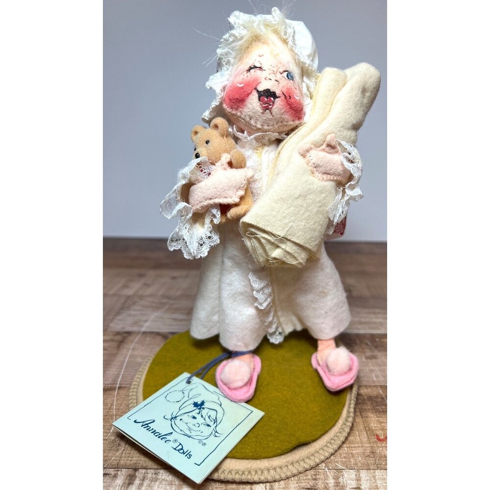 RARE Annalee Dolls Baby With Blanket & Teddy Bear Figurine 1994 Collectible 2353